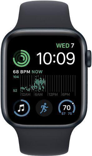 Apple  Watch SE (2022) - 32GB - Midnight-Aluminum-Sport Band-Midnight - GPS - 40mm - Midnight - Aluminum - Midnight - Sport Band - One Size - Rubber - Excellent