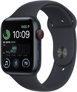 Apple Watch SE 2nd Gen (2022) (GPS) - 32GB - 44mm - Midnight Aluminum Case with Midnight Rubber Sport Band - Medium/Large Size