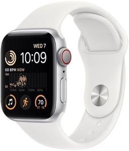 Apple Watch SE 2nd Gen (2022) (GPS) - 32GB - 40mm - Silver Aluminum Case with White Rubber Sport Band - One Size