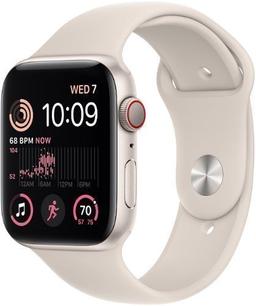 Apple Watch SE 2nd Gen (2022) (GPS) - 32GB - 40mm - Starlight Aluminum Case with Starlight Rubber Sport Band - One Size