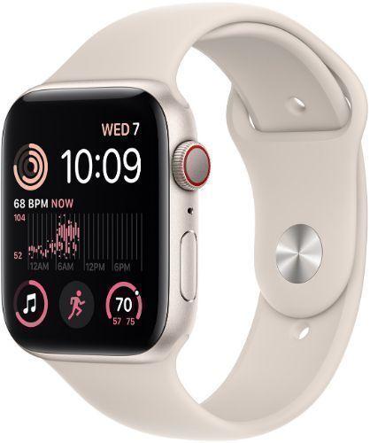 Apple Watch SE 2nd Gen (2022) (GPS) - 32GB - 40mm - Starlight Aluminum Case with Starlight Rubber Sport Band - One Size