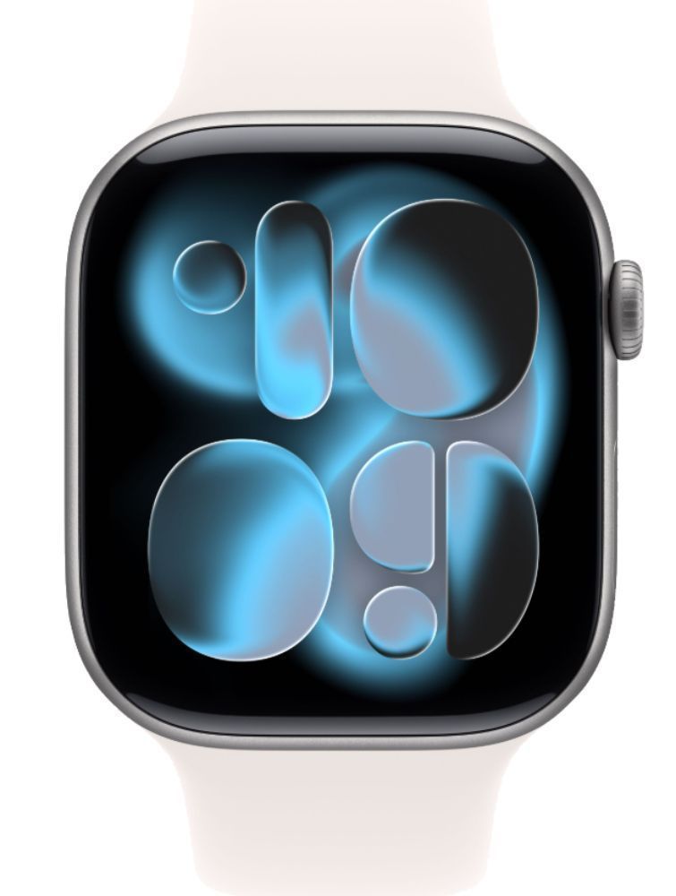 Apple Watch Series 11 (GPS) - 64GB - 42mm - Space Grey Aluminum Case with Light Blush Silicone Sport Band - S/M Size