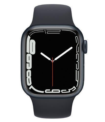 Apple  Watch Series 7 - 32GB - Midnight-Aluminum-Sport Band-Midnight - GPS - 45mm - Midnight - Aluminum - Midnight - Sport Band - Rubber - Good
