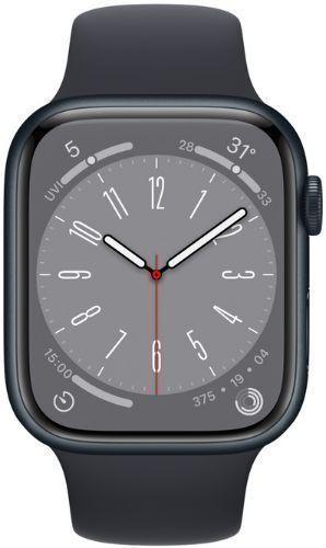 Apple  Watch Series 8 - 32GB - Midnight-Aluminum-Sport Band-Midnight - GPS - 45mm - Midnight - Aluminum - Midnight - Sport Band - Rubber - Excellent