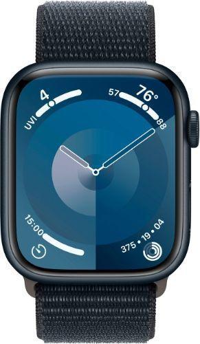 Apple  Watch Series 9 - 64GB - GPS - 41mm - Midnight - Aluminum - Midnight - Sport Loop - Small/Medium Size - Textile - Excellent