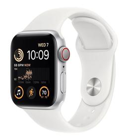 Apple Watch Series 9 (GPS) - 64GB - 45mm - Silver Aluminum Case with White Rubber Sport Band - Small/Medium Size