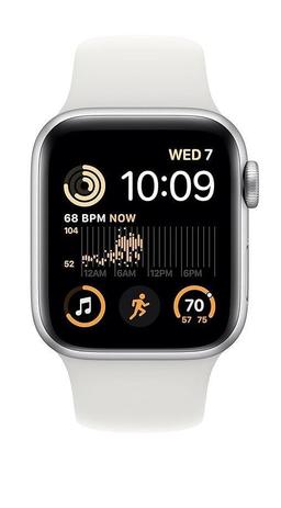 Apple Watch Series 9 (GPS) - 64GB - 45mm - Silver Aluminum Case with White Rubber Sport Band - Small/Medium Size
