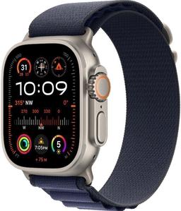 Apple Watch Ultra 2 (Cellular + GPS) - 64GB - 49mm - Titanium Titanium Case with Navy Textile Alpine Loop Band - Medium Size