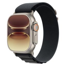 Apple Watch Ultra 3 - 64GB - 49mm - Natural Titanium Case with Black Polyester + Spandex Alpine Loop Band - Small Size