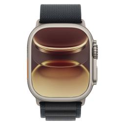 Apple Watch Ultra 3 - 64GB - 49mm - Natural Titanium Case with Black Polyester + Spandex Alpine Loop Band - Small Size