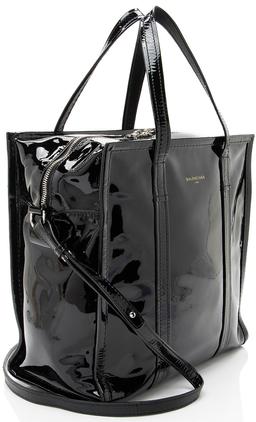 Balenciaga Patent Leather Bazar Small Shopper Tote