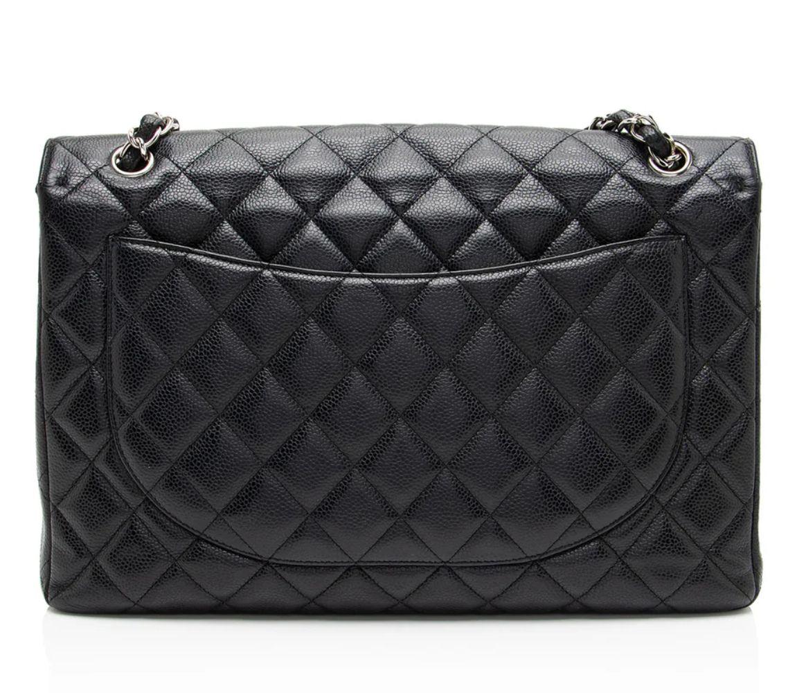 Refurbished Chanel Caviar Leather Classic Maxi Single Flap Bag - Reebelo Singapore