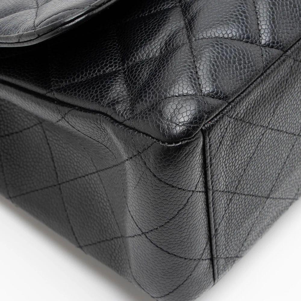 Refurbished Chanel Caviar Leather Classic Maxi Single Flap Bag - Reebelo Singapore