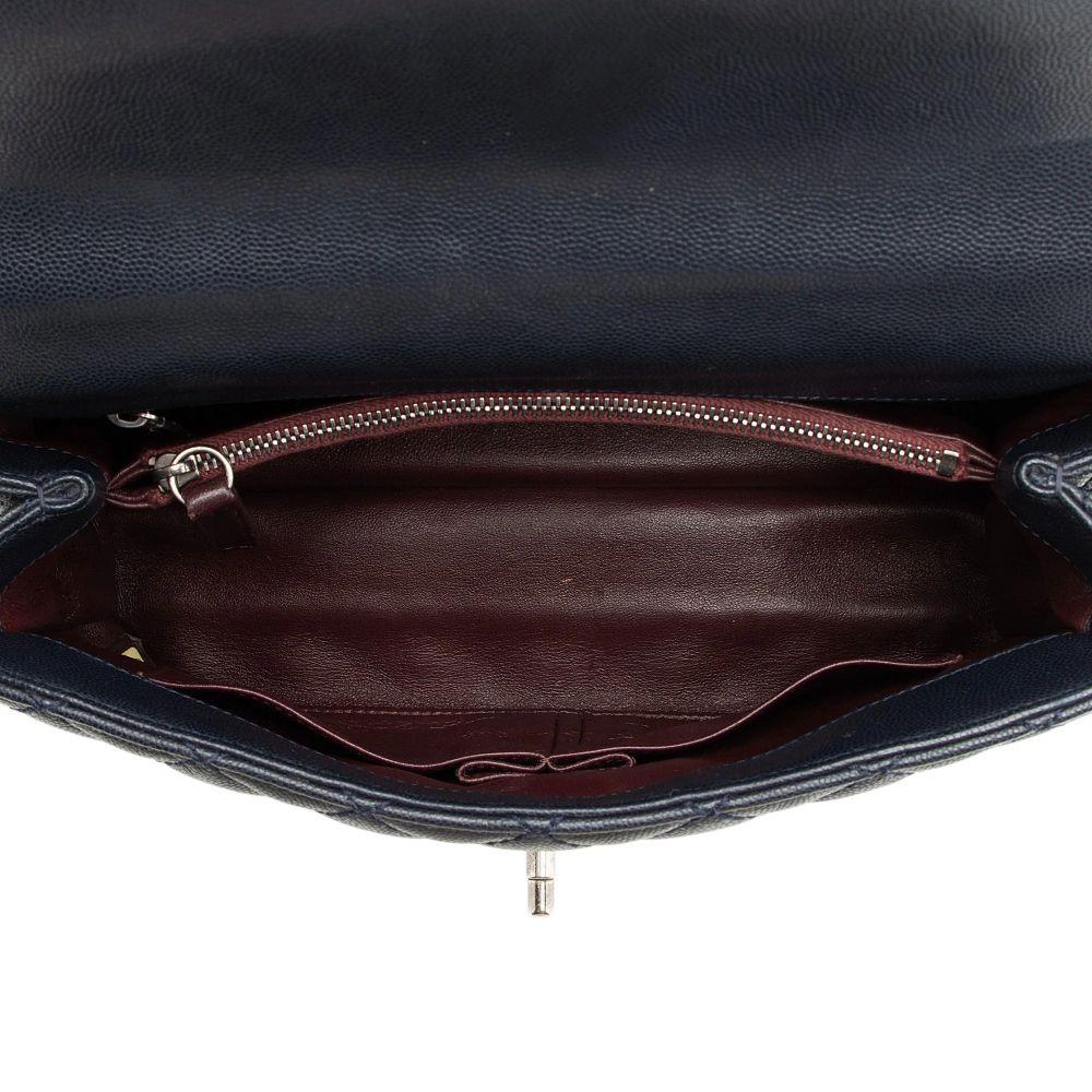 Chanel Caviar Leather Lizard Coco Small Top Handle