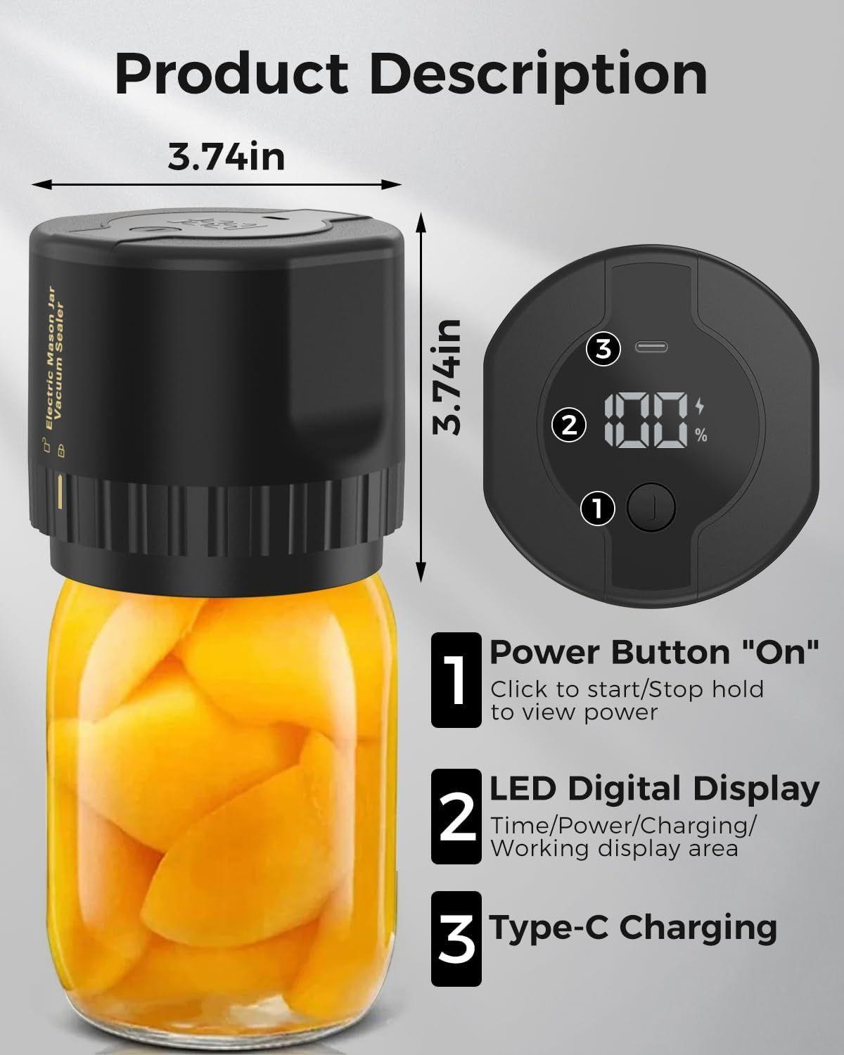 Fodmor Mason Jar Electric Vacuum Sealer