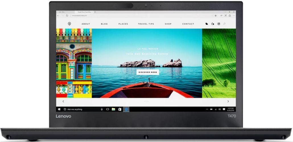 Lenovo  ThinkPad T470 Laptop 14" - Intel Core i7-7600U 2.8GHz - 256GB - Black - 16GB RAM - 14 Inch - Acceptable