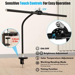 Megainvo LED Desk Lamp with Clamp