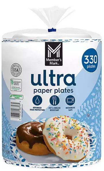 Member's Mark Ultra Snack Paper Plates 330 Counts