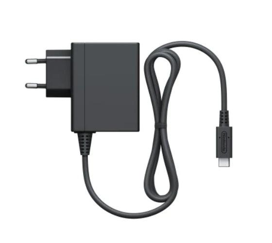 Nintendo Switch  AC Adapter (2 Round Pin) - Black - Brand New