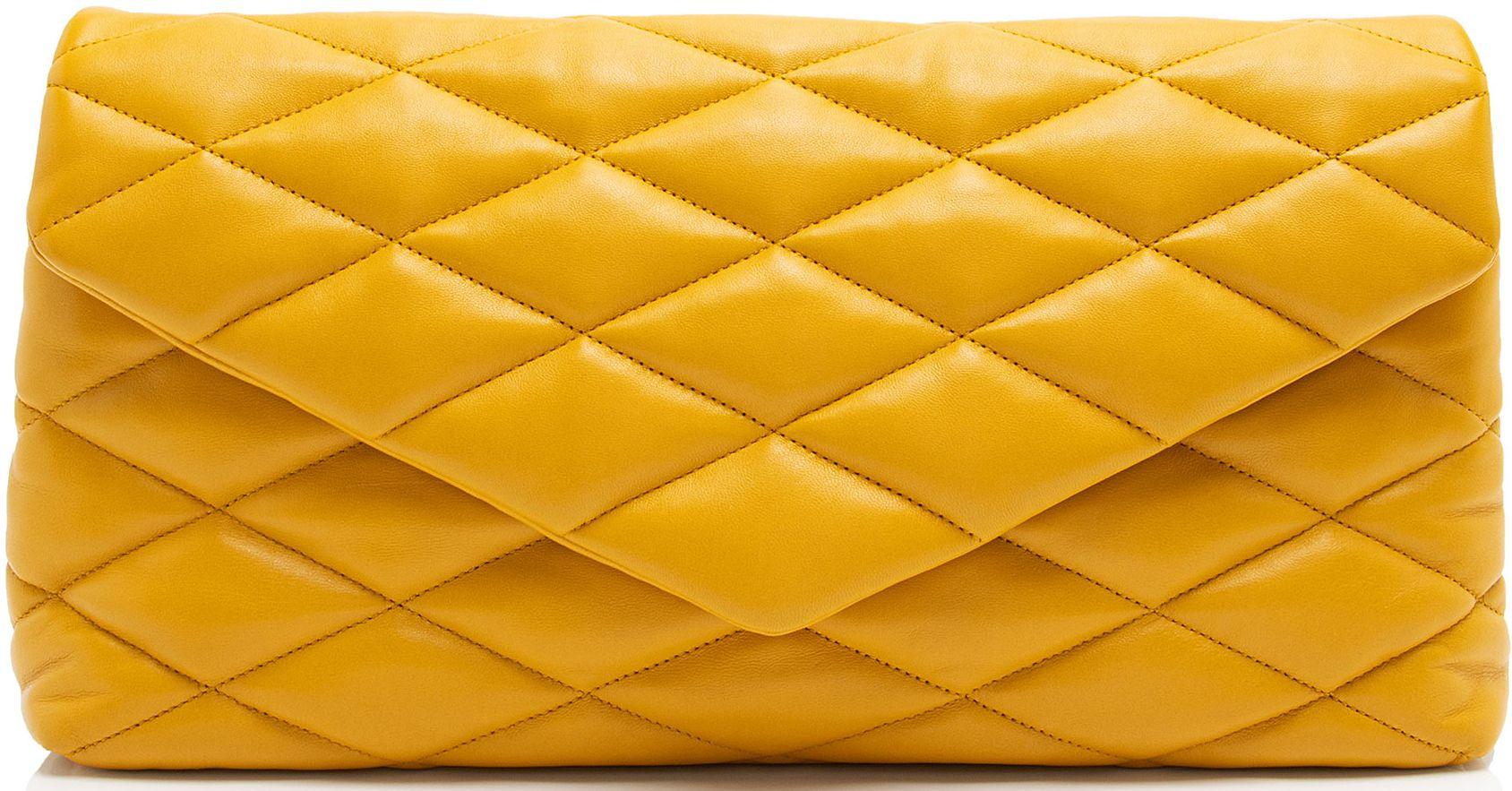Saint Laurent Quilted Lambskin Puffer Sade Clutch