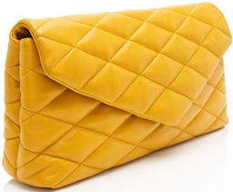 Saint Laurent Quilted Lambskin Puffer Sade Clutch