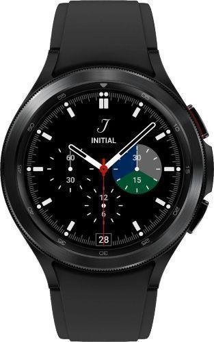Samsung Galaxy Watch4 (Bluetooth) - 16GB - 46mm - Black Classic (Stainless Steel) Case with Black Fluoroelastomer Ridge Sports Band