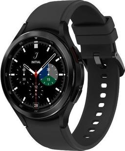 Samsung Galaxy Watch4 (Bluetooth) - 16GB - 46mm - Black Classic (Stainless Steel) Case with Black Fluoroelastomer Ridge Sports Band