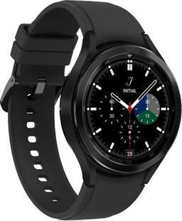 Samsung Galaxy Watch4 (Bluetooth) - 16GB - 46mm - Black Classic (Stainless Steel) Case with Black Fluoroelastomer Ridge Sports Band