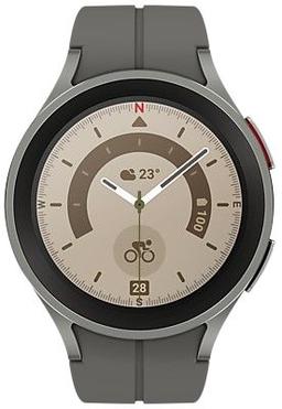 Samsung Galaxy Watch5 Pro (Bluetooth) - 16GB - 45mm - Gray Titanium Titanium Case with Gray Titanium Silicone