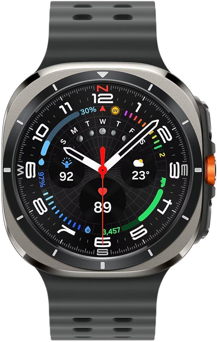 Samsung Galaxy Watch Ultra - 32GB - Titanium Silver-Titanium-Marine Band-Dark Grey - 47mm - Titanium Silver - Titanium - Dark Grey - Marine Band - Silicone - Excellent