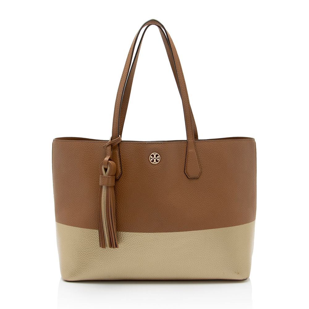 Tory Burch Leather Colorblock Perry Tote