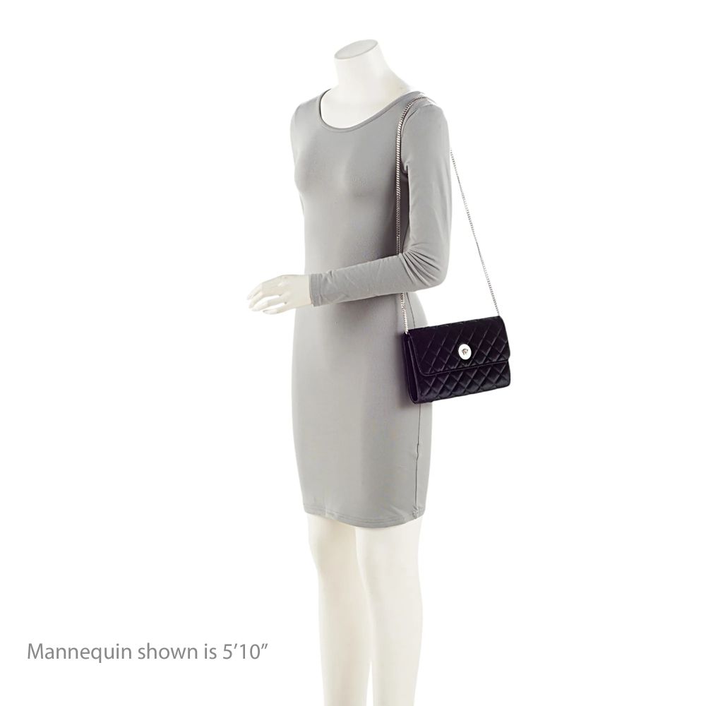 Versace Velvet Quilted Medusa Wallet On Chain