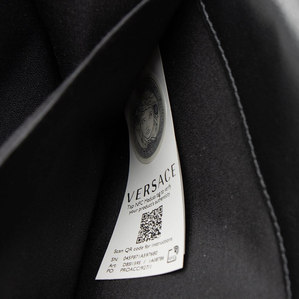 Versace Velvet Quilted Medusa Wallet On Chain