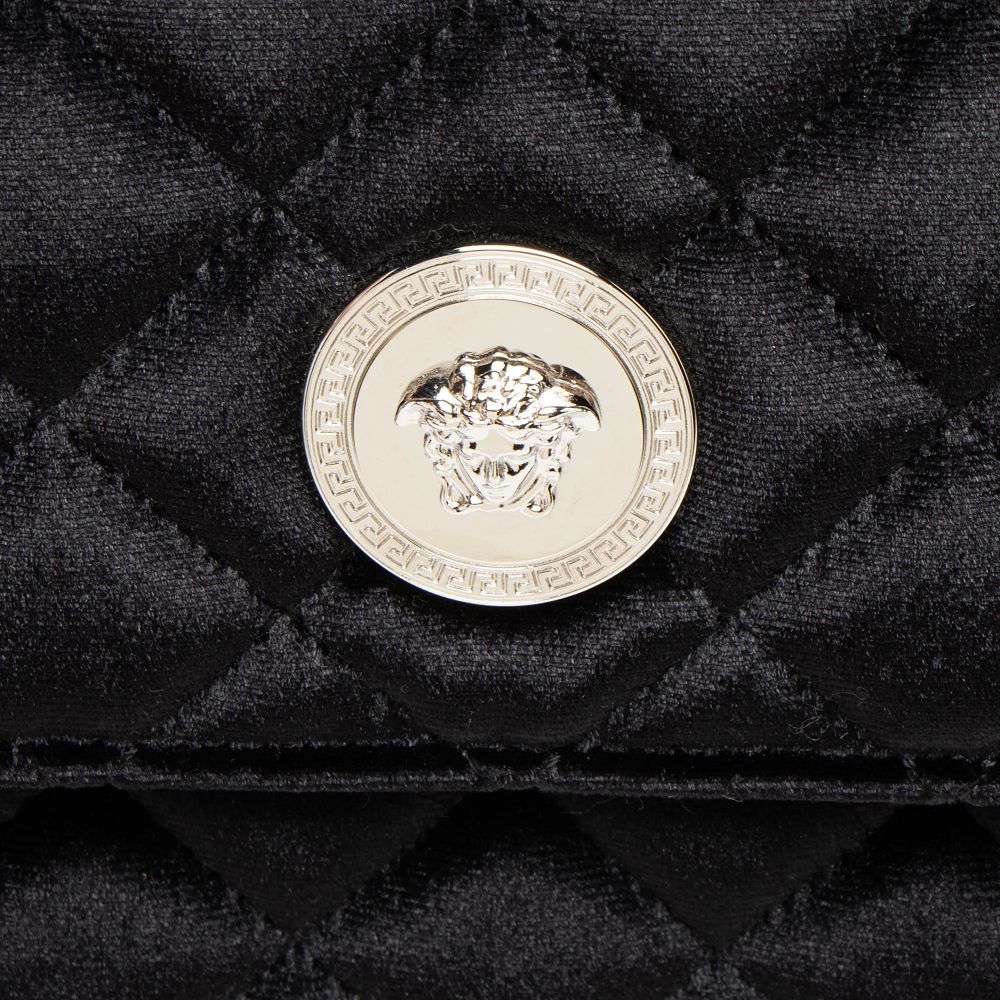 Versace Velvet Quilted Medusa Wallet On Chain