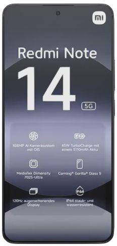 Xiaomi Redmi Note 14 5G - 256GB - Midnight Black