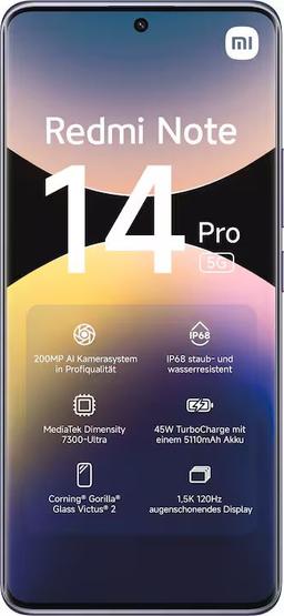 Xiaomi Redmi Note 14 Pro 5G - 256GB - 12GB RAM - Lavender Purple