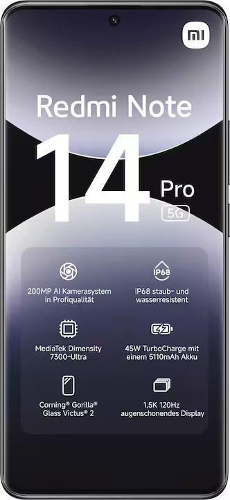 Xiaomi Redmi Note 14 Pro 5G - 256GB - 12GB RAM - Midnight Black