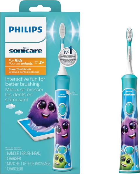 Philips  Sonicare for Kids 3+ Bluetooth Connected Rechargeable Electric Power Toothbrush - Aquablue - Brand New
