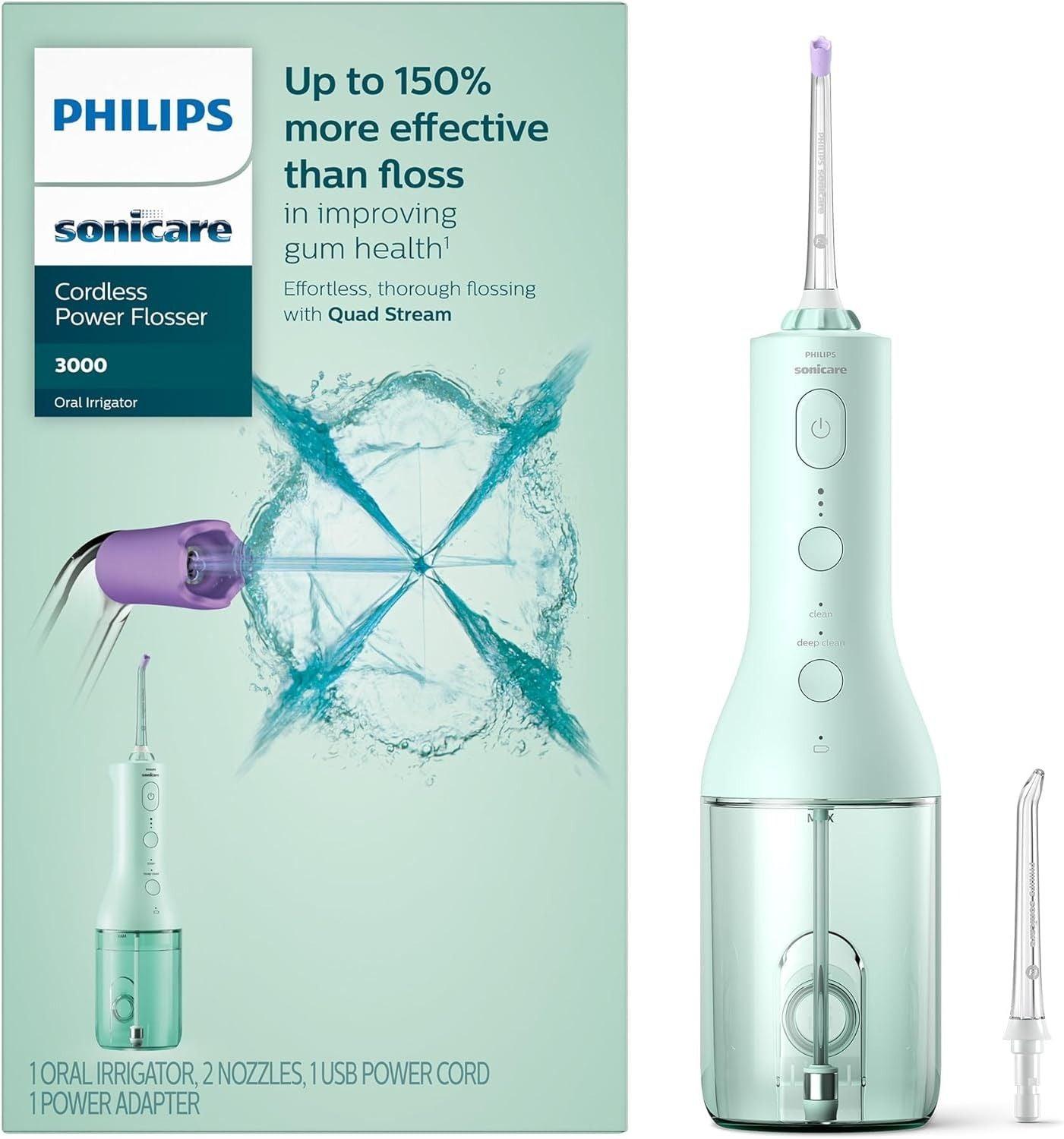 Philips  Sonicare 3000 Series Cordless Powerfloss - Mint Green - Brand New