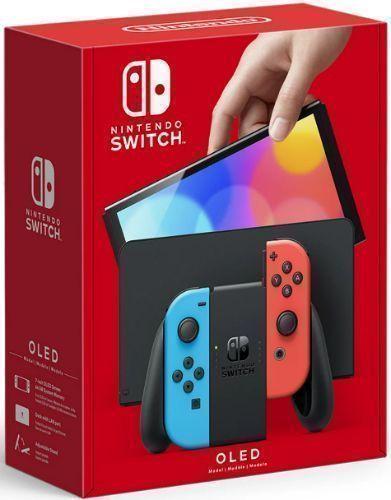 Nintendo  Switch OLED Model Handheld Gaming Console - 64GB - Neon Blue/Neon Red - Excellent