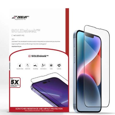Zeelot  SolidSleek Tempered Glass Screen Protector for iPhone 14 Plus / 13 Pro Max - Retina Clear - Brand New