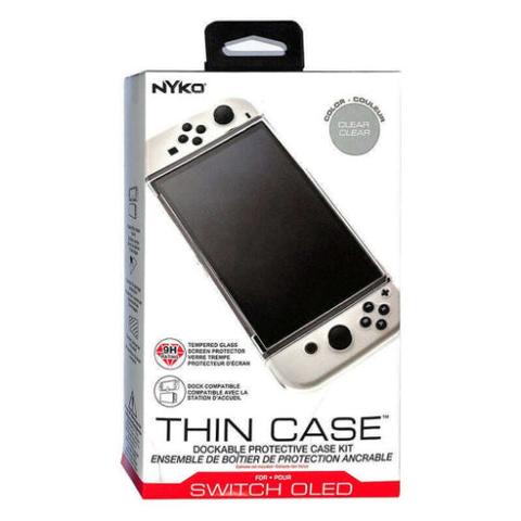 Nyko  Thin Case for Nintendo Switch OLED + Tempered Glass Screen Protector (Clean) - Default - Brand New
