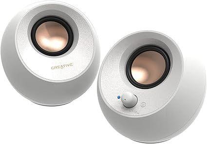 Creative  Pebble V3 2.0 USB-C Bluetooth Computer Speakers - White - Brand New