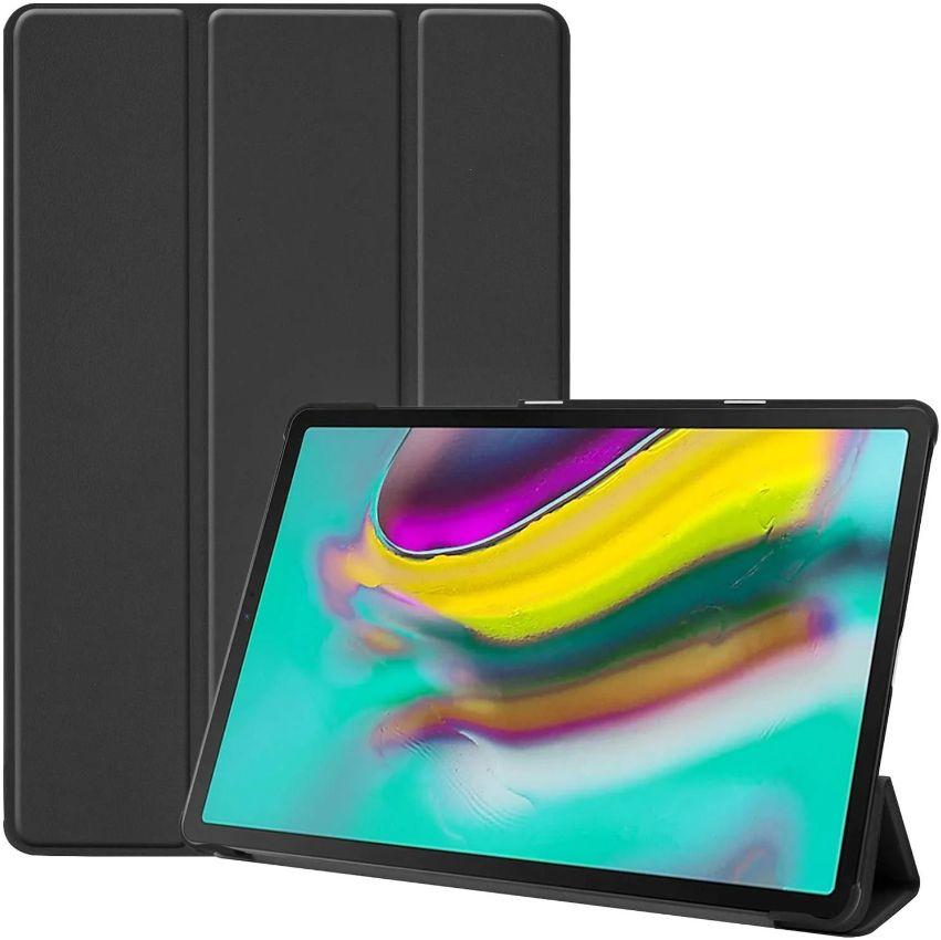 Trifold PU Leather Stand Protective Flip Tablet Case for Galaxy Tab S5e (T720 / T725) - Black - Brand New