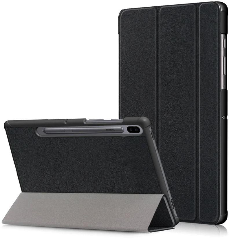 Trifold PU Leather Stand Protective Flip Tablet Case for Galaxy Tab S6 2019 (T860 / T865) - Black - Brand New